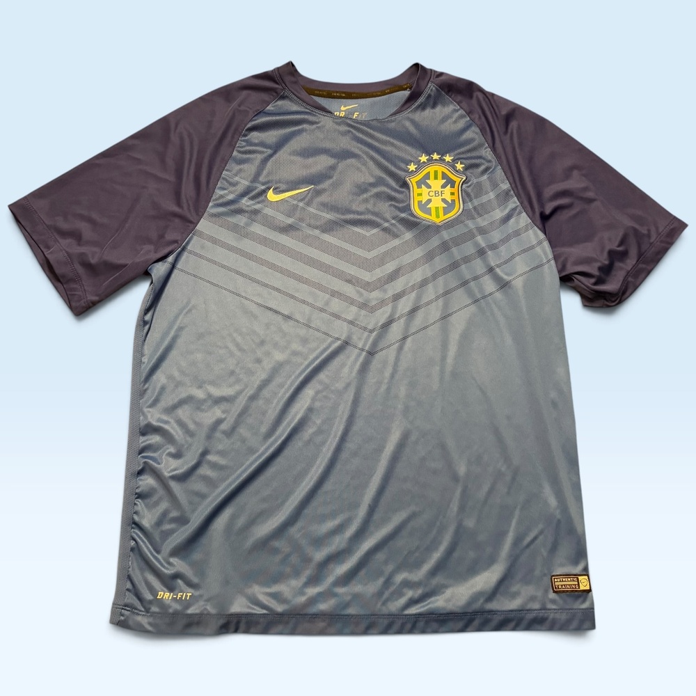 Brazil National Team Soccer Jersey Mens XL Blue Nike Dri-FIT CBF Training